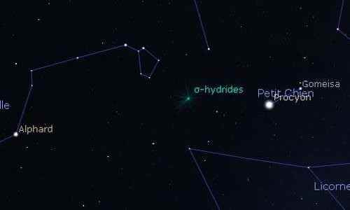 Maximum of the sigma Hydrides meteorite swarm