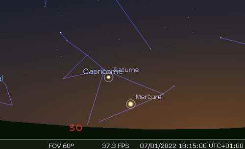 Maximum elongation of Mercury east of the Sun