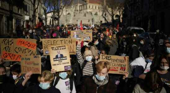 National Education in the street against Covid 19 protocols