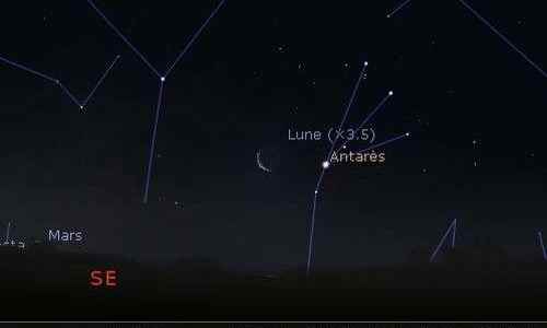 The Moon in rapprochement with Antares