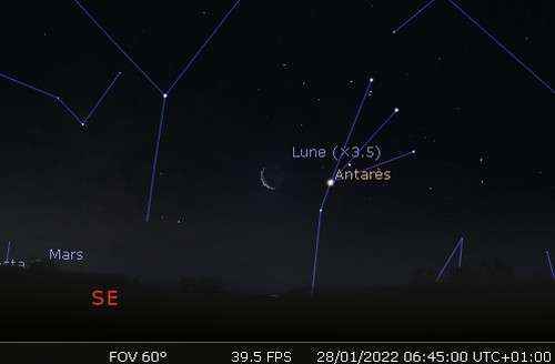 The Moon in rapprochement with Antares