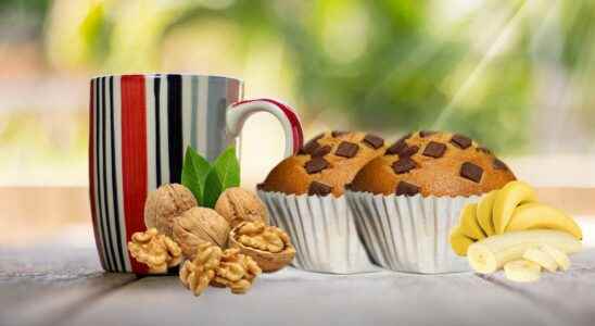 Atomic banana walnut and caramel muffins