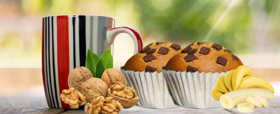 Atomic banana walnut and caramel muffins