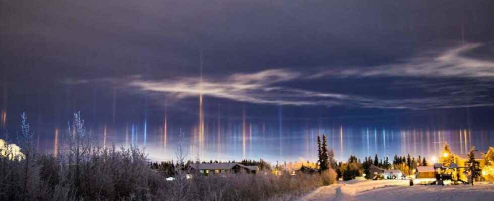 Extraordinary weather phenomenon the pillars of light