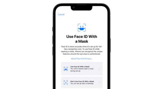 iOS 154 allows unlocking the iPhone via Face ID with