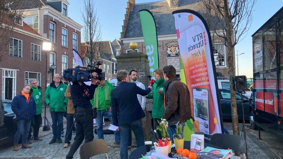 Four politicians in debate during the RTV Utrecht broadcast on Tuesday 8 March.