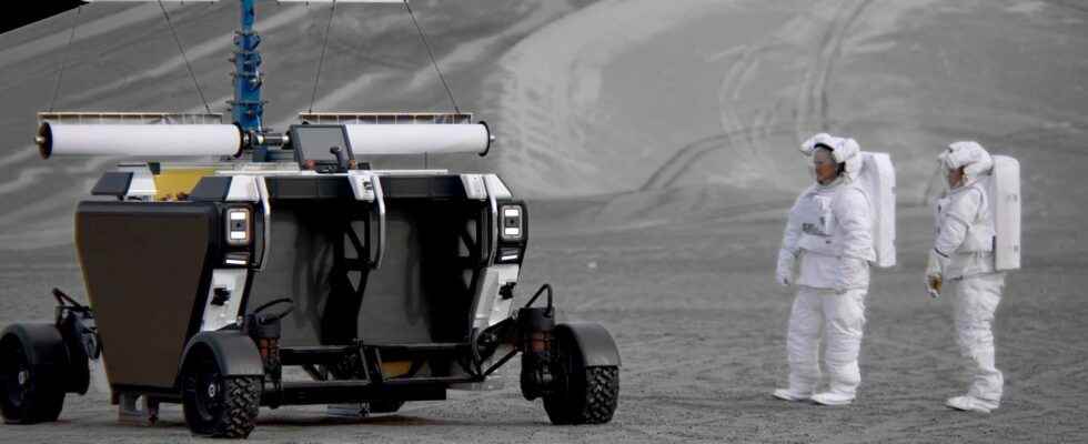 Here is Flex a prototype lunar rover being tested in