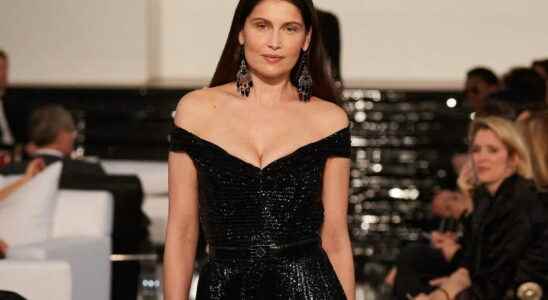 Laetitia Casta gorgeous in a glamorous evening dress