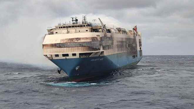 Ship carrying Volkswagen Group vehicles sank sank after fire