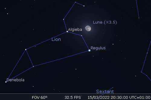 The Moon in rapprochement with Regulus