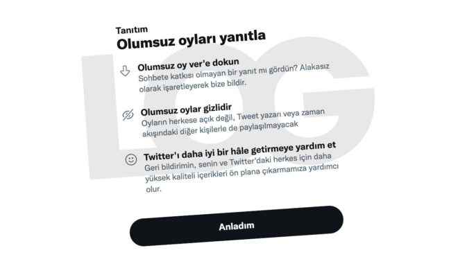 Twitter started to highlight the negative vote system in Turkey