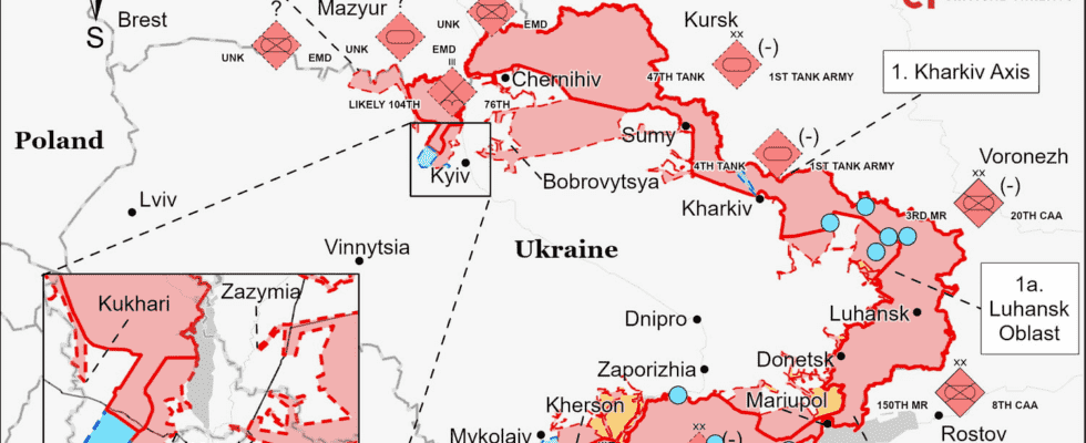 UKRAINE MAP Situation maps March 24 2022