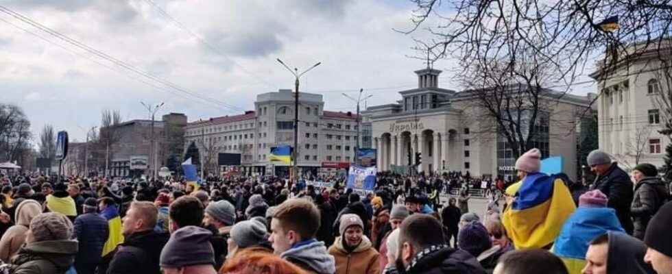 residents show their anger in cities controlled by the Russian