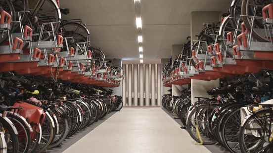 Cracks in floors of bicycle shed at Utrecht Central Station