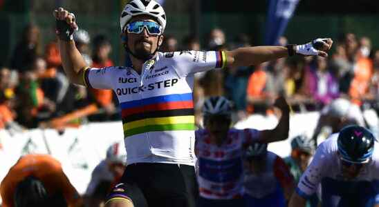 Julian Alaphilippe relieved after his first victory in the Tour