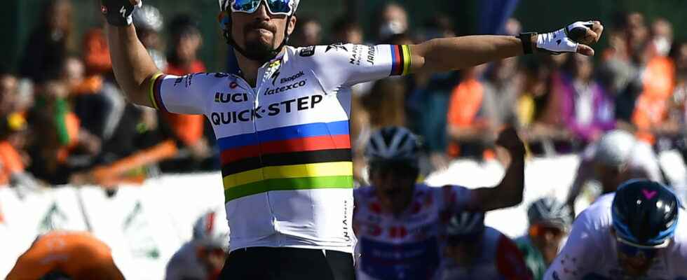 Julian Alaphilippe relieved after his first victory in the Tour