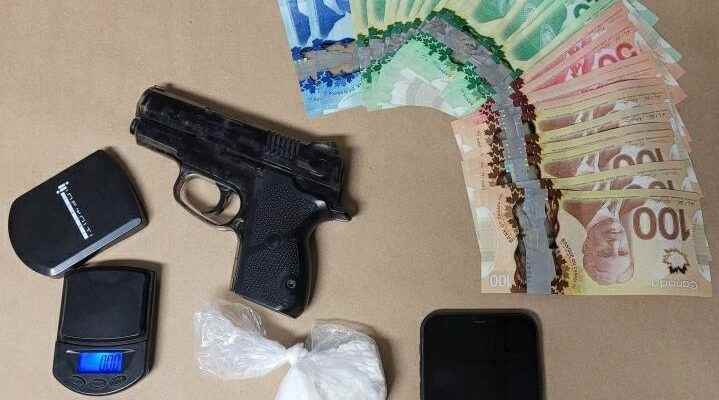 OPP sixteen drugs cash and fake firearm in Simcoe