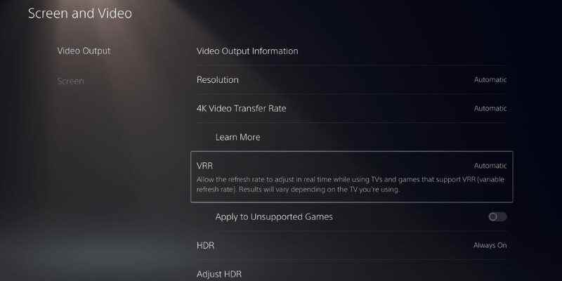 PS5 VRR Variable Refresh Rate support update announced