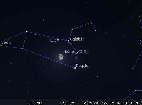 The Moon in rapprochement with Regulus