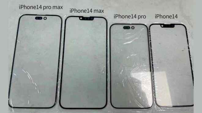 The front of the iPhone 14 family could be