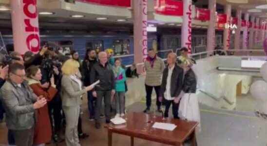 They got married in the subway station used as a