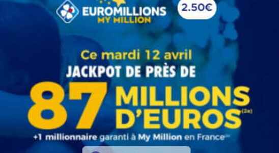 the draw for this Tuesday April 12 2022 87 million