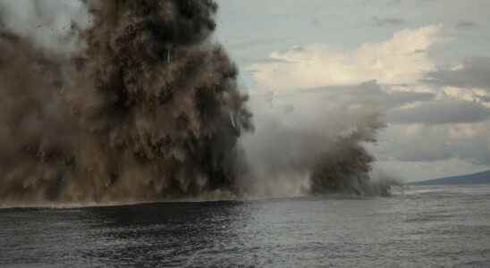 A large underwater eruption visible from space