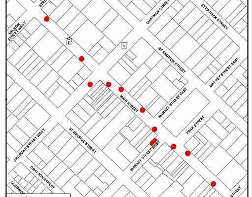 County sticker with 15 minute parking zones in Port Dover Simcoe