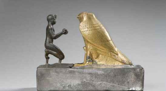 King Taharqa and the falcon god Hemen