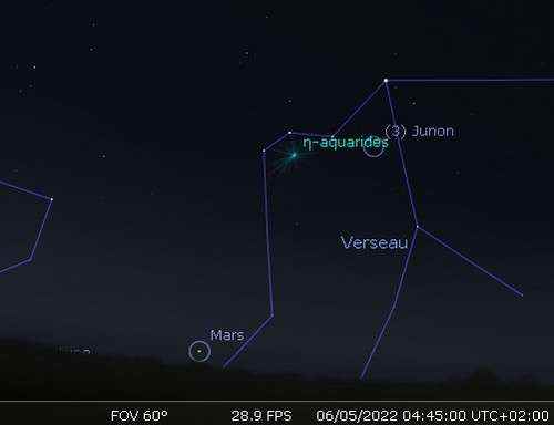 Maximum of the eta Aquarid meteor shower