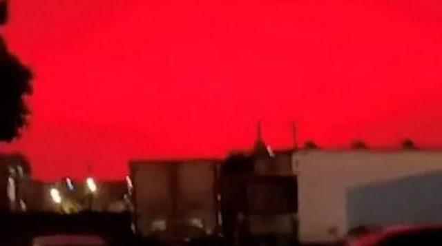 Red sky in China Images spread on social media aroused