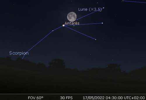 The Moon in rapprochement with Antares