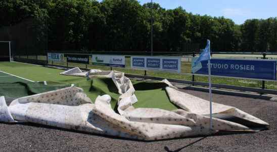 Vandals or gust of wind Destroyed Amerongs hockey field is