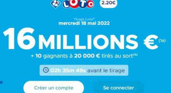 the draw for Wednesday May 18 2022 16 million euros