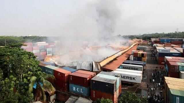 There were around 4,000 containers in the region.