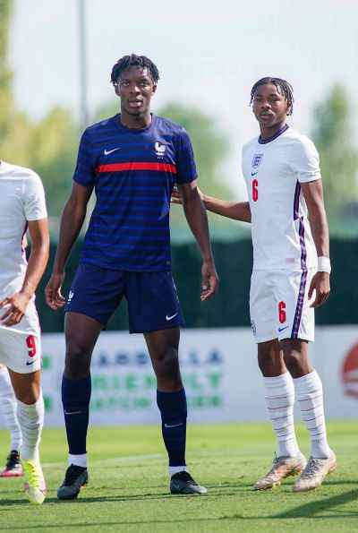 Souleymane Isaak Toure, from France, with Jamal Baptiste.