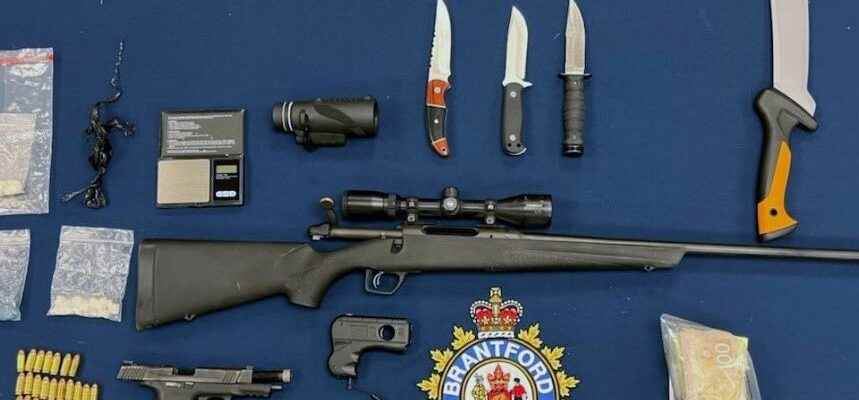 Police sixteen weapons over 20000 in illegal drugs