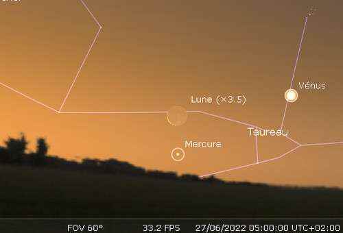 The Moon approaching Mercury