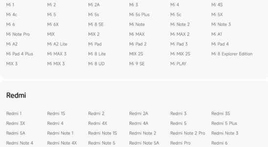 Xiaomi has updated the list of phones whose software support