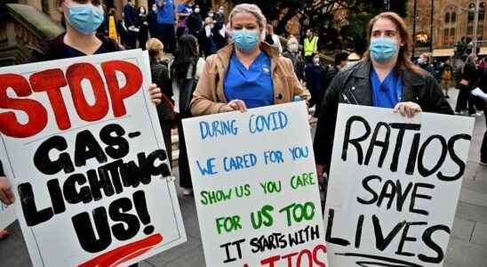 in Sydney striking nursing staff demand more resources