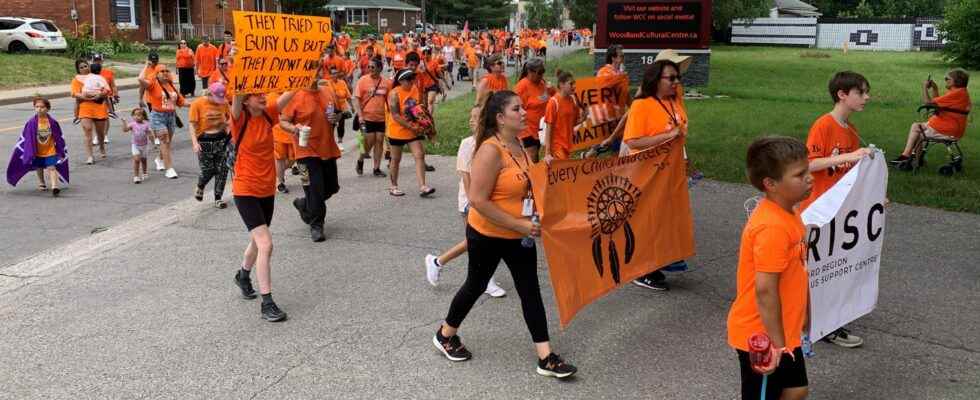 1656775634 Hundreds march to honor residential school survivors