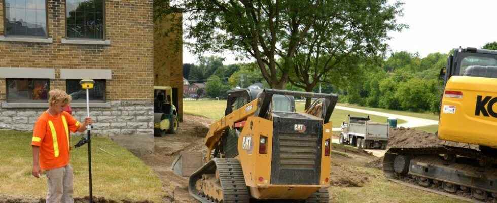 AMDSB constructing barrier free pathway to lower sports field at Stratford