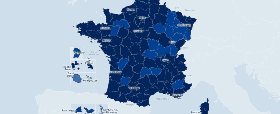 Covid map situation by department where is it the worst