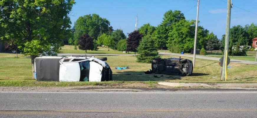 Crash sends two to hospital