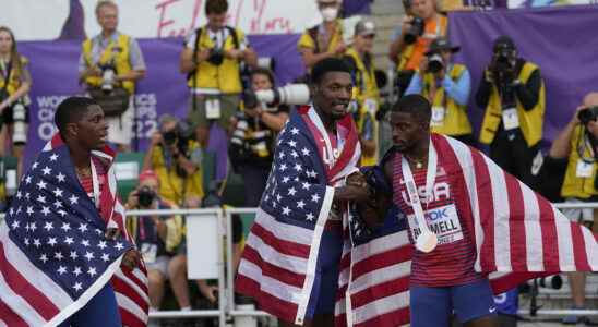 Fred Kerley 100m world champion American hat trick