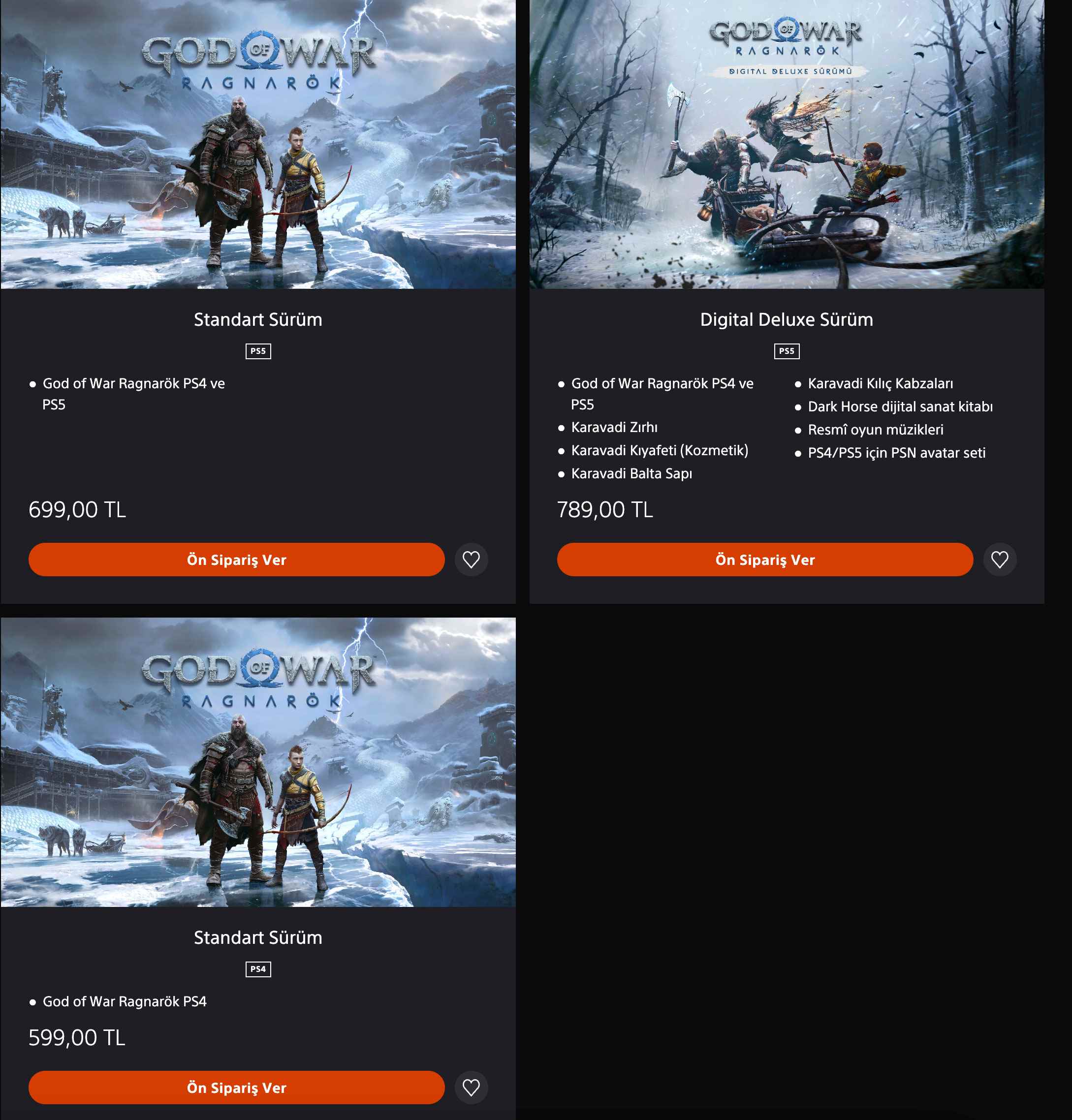 God of War Ragnarok is available for pre order in Turkey