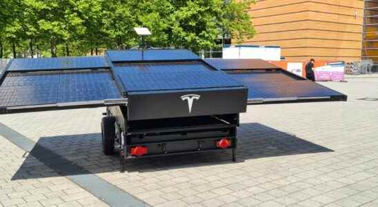 Tesla unveils solar powered trailer with Starlink satellite internet terminal