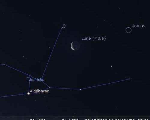 The Moon close to the Pleiades