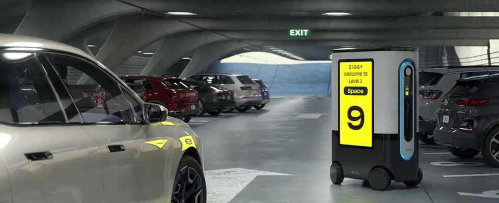 This robot reserves a parking space and then charges your