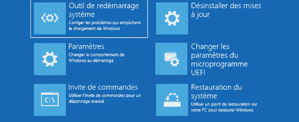 Access advanced Windows startup options